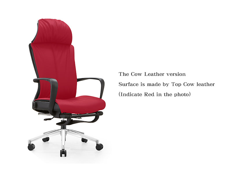 MerryRabbit -牛皮高背可調節可躺轉椅電腦椅辦公椅大班椅帶腳踏MR-A60 Cow leather Reclining Office Chair High Back Chair with Footrest