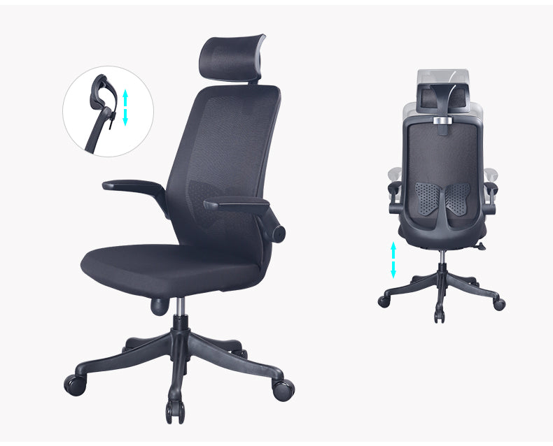 MerryRabbit -時尚網布辦公電腦椅連頭枕 MR-A815  Office chair Computer chair with Adjustable Armrest and Headrest