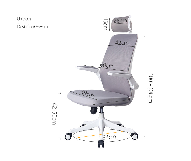 MerryRabbit -時尚網布辦公電腦椅連頭枕 MR-A815 Office chair Computer chair with Adjustable Armrest and Headrest