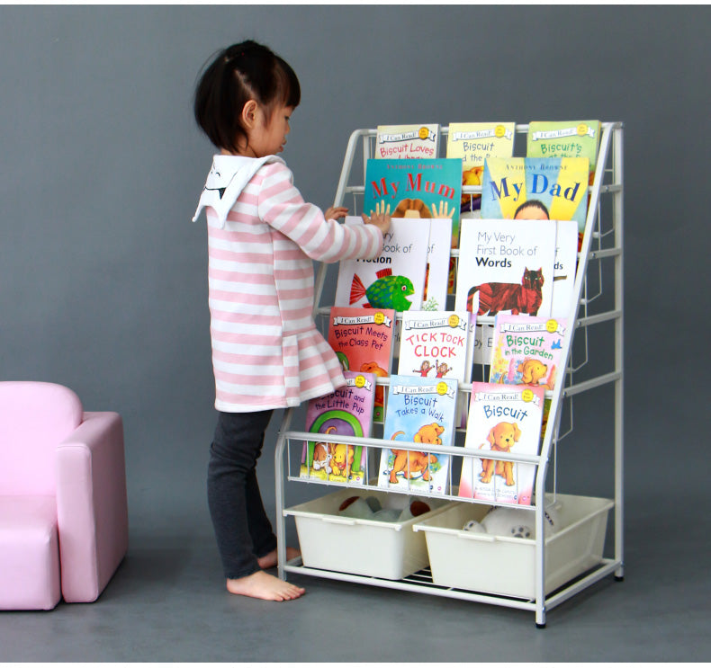 MerryRabbit - 兒童書架雜誌架JSZ012-2 Children's bookshelf with storage
