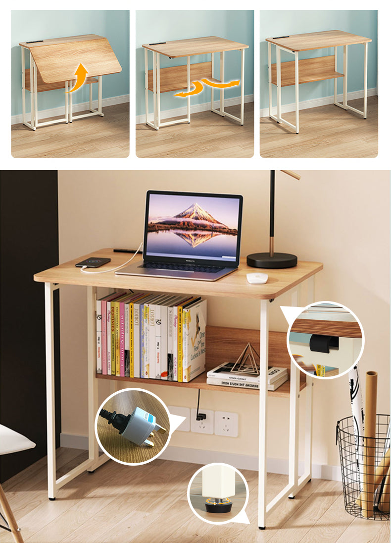 MerryRabbit -折疊書桌書架一體學習桌 MR-JSZ2035-1 Foldable computer desk with bookshelf