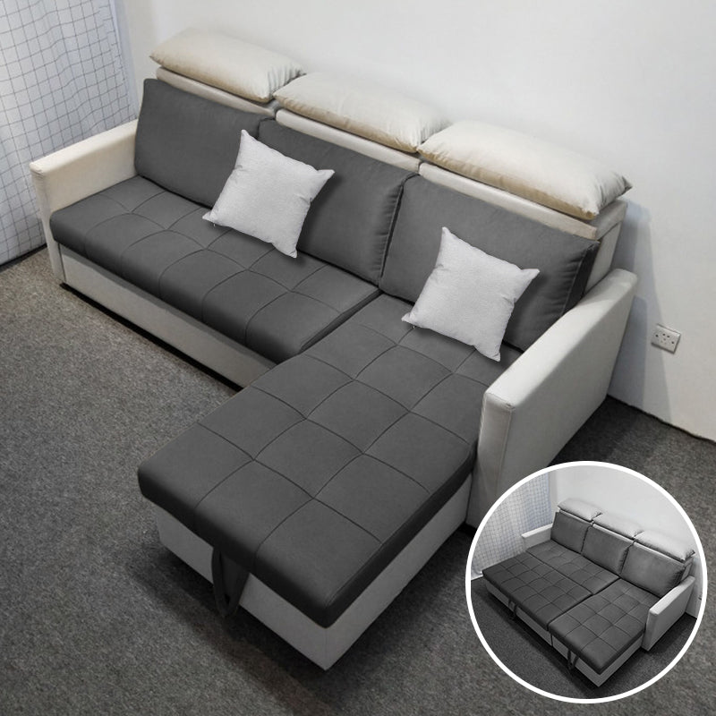 MerryRabbit - 多功能儲物轉角布藝沙發床MR-7358 L-Shape Storage Sofa Bed