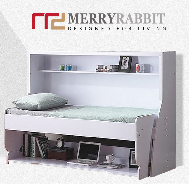 MerryRabbit - 多功能一體鋼琴式書桌隱形床 90cm單人床 MR-YXC01 Multifunctional WallBed with Foldable Table 90cm single bed