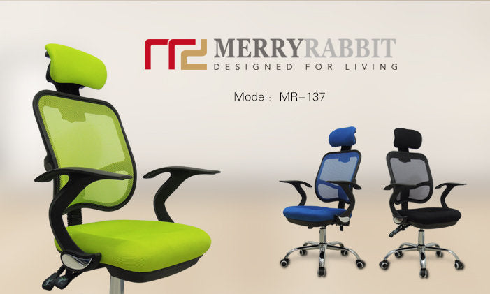 MerryRabbit - 人體工學網布辦公椅MR-137 Ergonomic Office Chair with Headrest