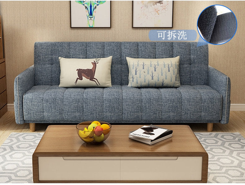 MerryRabbit - 多功能褶疊布藝梳化床有扶手MR-607A Multi-functional folding Fabric sofa bed with armrest