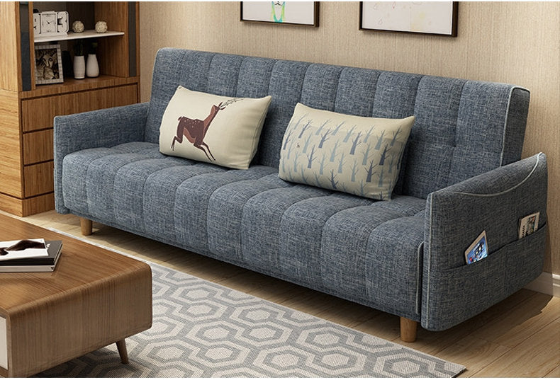 MerryRabbit - 多功能褶疊布藝梳化床有扶手MR-607A Multi-functional folding Fabric sofa bed with armrest