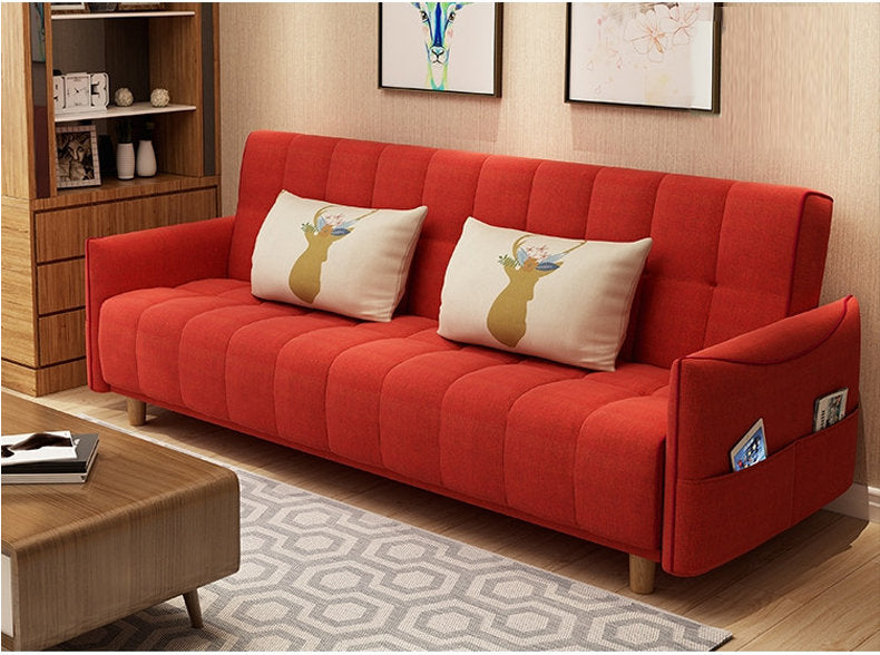 MerryRabbit - 多功能褶疊布藝梳化床有扶手MR-607A Multi-functional folding Fabric sofa bed with armrest