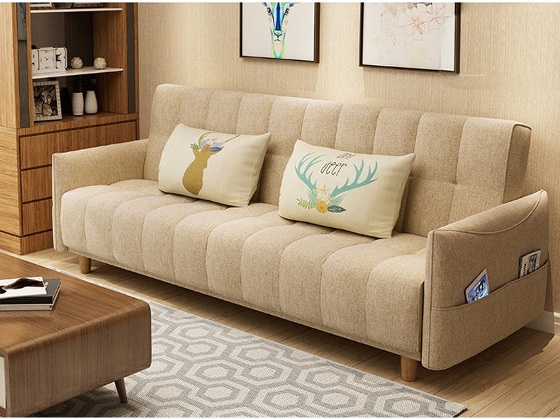 MerryRabbit - 多功能褶疊布藝梳化床有扶手MR-607A Multi-functional folding Fabric sofa bed with armrest