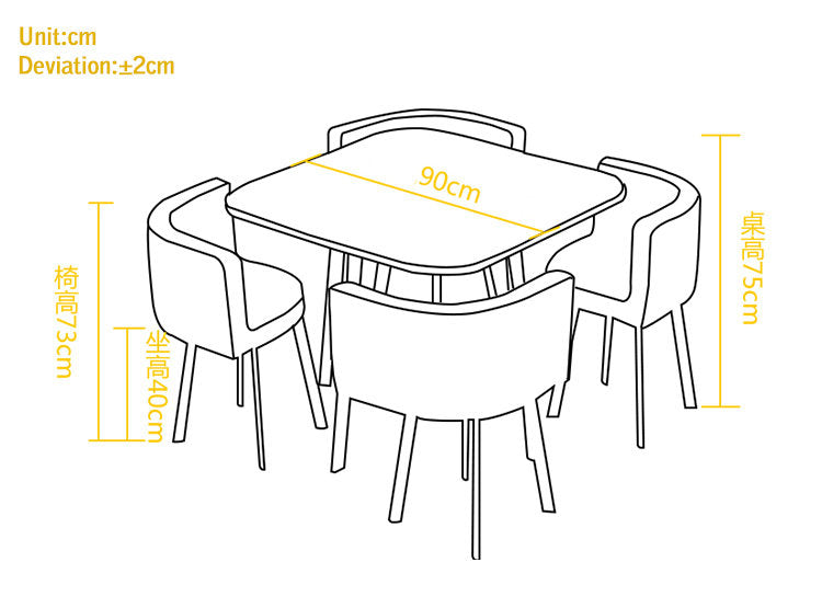 MerryRabbit – 時尚一桌四椅洽談桌餐桌MR-803 1 table with 4 chairs set walnut + grey