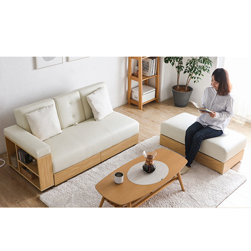 MerryRabbit - PU皮簡約多功能梳化組合MR-SS-001  Multi-functional PU sofa bed with storage ottoman and armrest