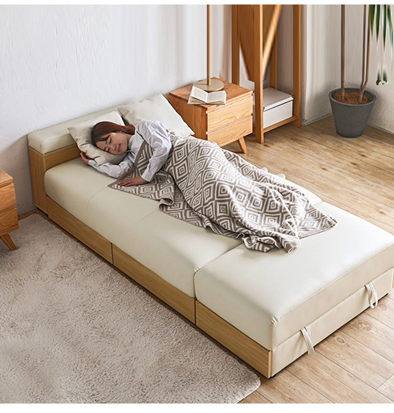MerryRabbit - PU皮簡約多功能梳化組合MR-SS-001 Multi-functional PU sofa bed with storage ottoman and armrest