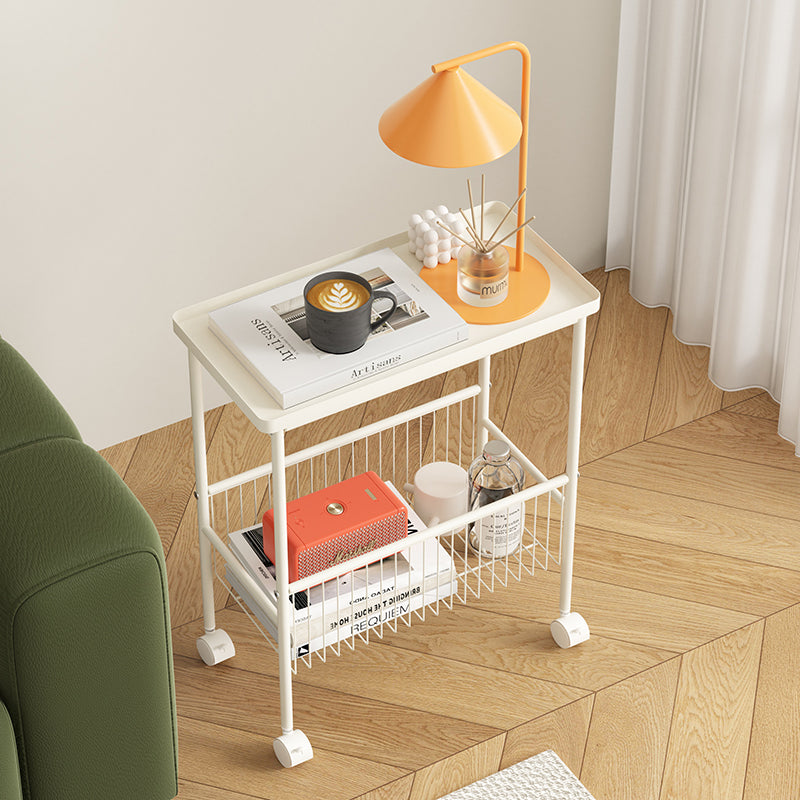 MerryRabbit -可移動鋼製雙層置物架MR-WQ1040-1 Movable 2 tiers Metal storage rack side table  [3-7工作天特快派送]