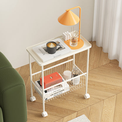 MerryRabbit -可移動鋼製雙層置物架MR-WQ1040-1 Movable 2 tiers Metal storage rack side table  [3-7工作天特快派送]