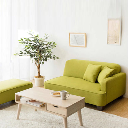 MerryRabbit - 日式雙人位+腳踏布藝沙發套裝MR-SA758 Japanese style double seat+foot rest sofa set