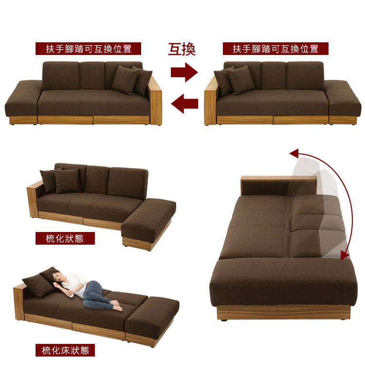 MerryRabbit – 布藝梳化床連儲物腳踏MR-225 Fabric sofa bed with storage foot rest