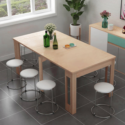 MerryRabbit - 實木餐桌家用小戶型伸縮餐桌 橡木色 MR-9920-OAK  Extendable Solid wood Dining Table