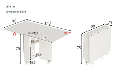 MerryRabbit - 1.4m移動版摺疊餐桌JSZ2091-3  Folding Dining Table 1.4m