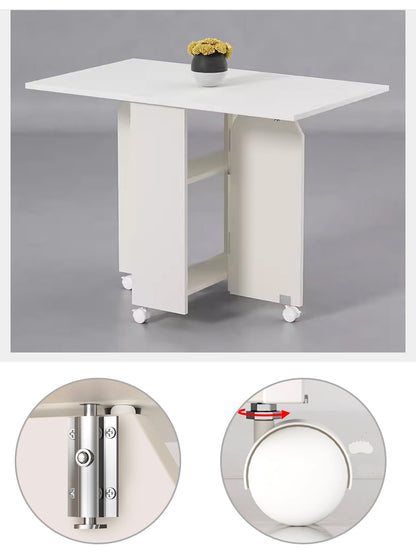 MerryRabbit - 1.0m移動版摺疊餐桌WT043-6W Folding Dining Table 1.0m