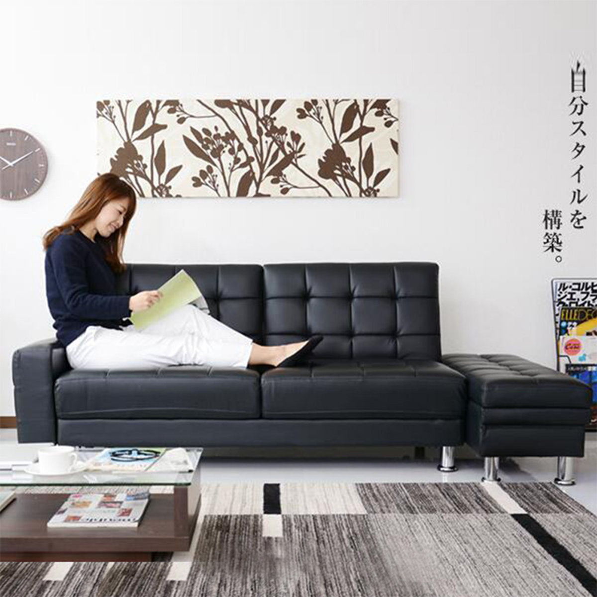 MerryRabbit – 日式小戶型多功能組合PU沙發MR-028 Pu Sofa Bed With Storage Ottoman