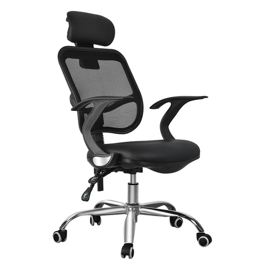 MerryRabbit - 人體工學PU可半躺升降轉椅電腦椅辦公椅 MR-137B Ergonomic PU Office Chair with Headrest