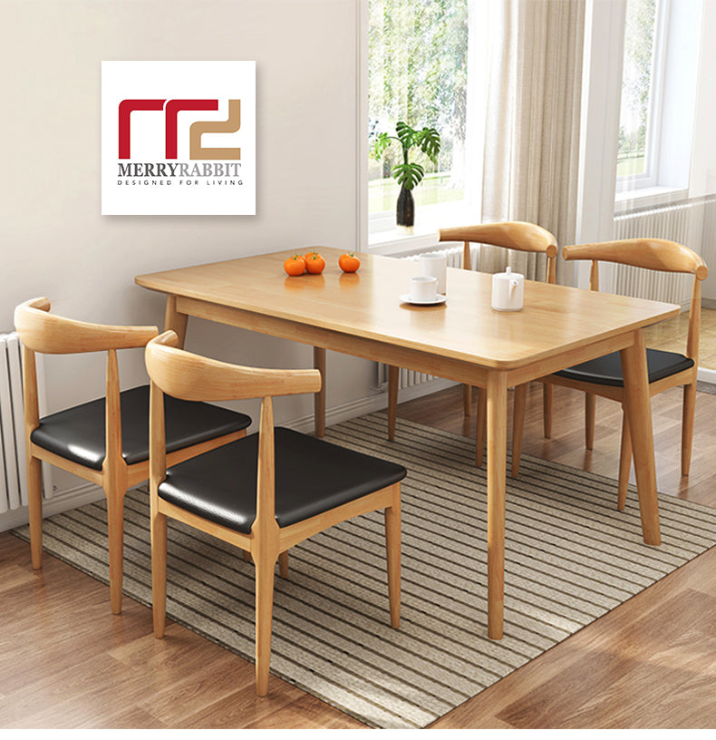MerryRabbit – 實木餐桌椅套裝1+4 MR-70120 Solid Wood Dining Table and with 4 Chairs