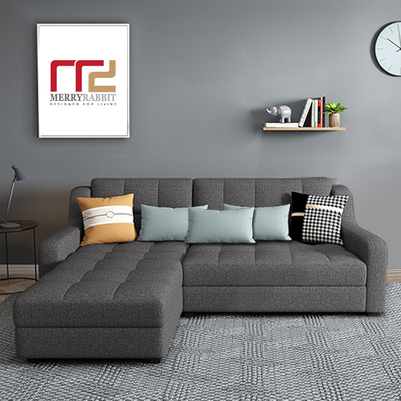 MerryRabbit - 多功能折疊2人位+貴妃位儲物布藝沙發床 MR-50  L-Sahpe Fabric Sofa /Sofa Bed with Storage