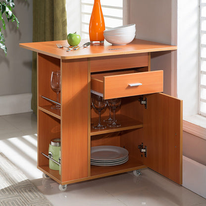 MerryRabbit – 多功能餐車餐桌700#   Walnut - Rolling Kitchen Island with Free Delivery