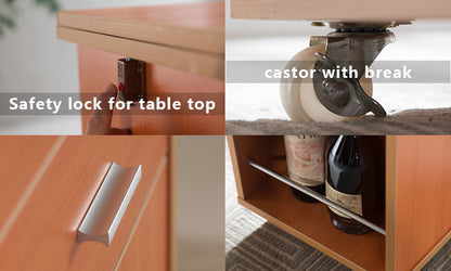MerryRabbit – 多功能餐車餐桌700#   Walnut - Rolling Kitchen Island with Free Delivery