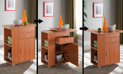MerryRabbit – 多功能餐車餐桌700#   Walnut - Rolling Kitchen Island with Free Delivery