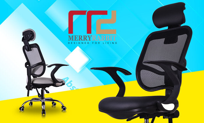 MerryRabbit - 人體工學PU可半躺升降轉椅電腦椅辦公椅 MR-137B Ergonomic PU Office Chair with Headrest