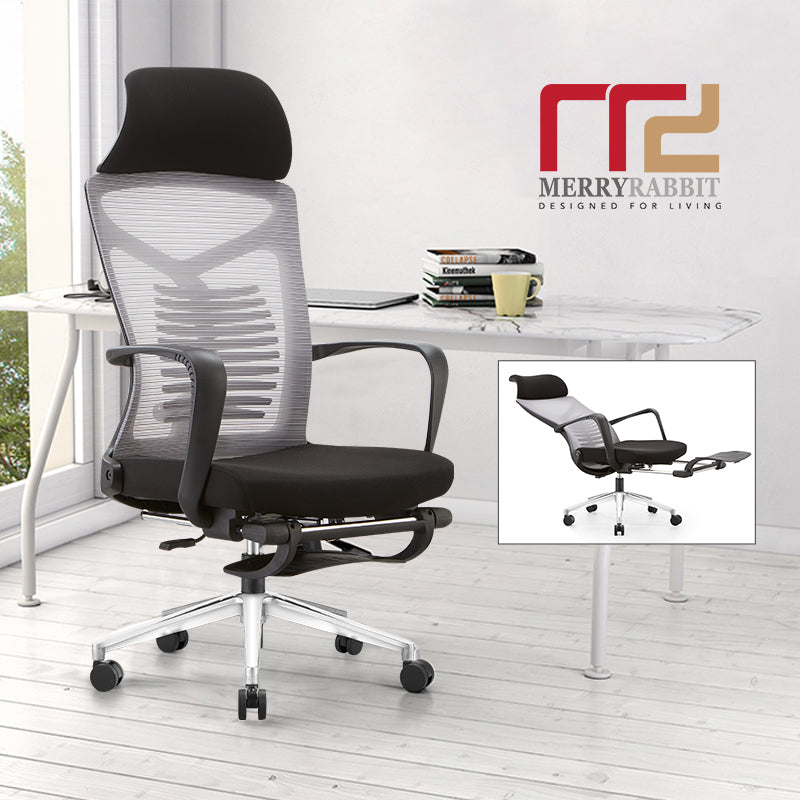 MerryRabbit -網布高背可調節可躺轉椅電腦椅辦公椅大班椅帶腳踏MR-A61 