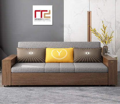 MerryRabbit -136cm多功能創意扶手可折疊儲物布藝沙發床MR-9810 Multi-Functional Creative Folding Storage Fabric Sofa Bed