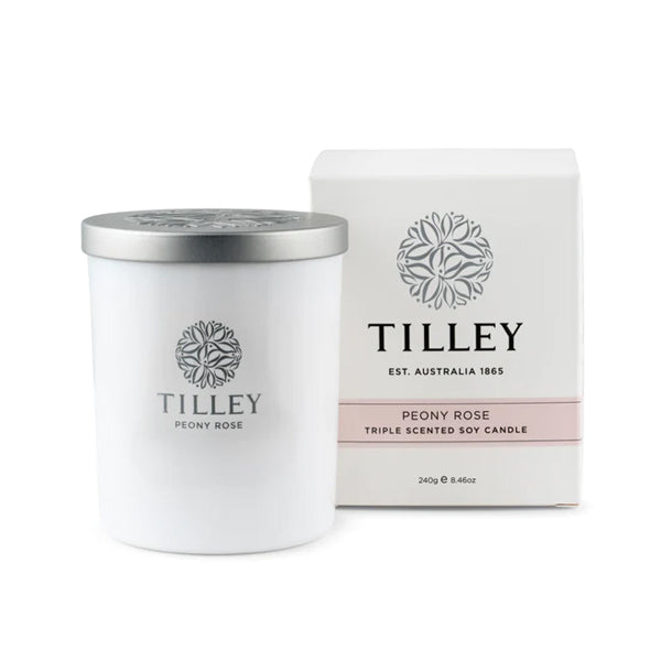 TILLEY - 天然大豆油牡丹玫瑰味香氛蠟燭 240G Peony Rose Soy Candle 240G