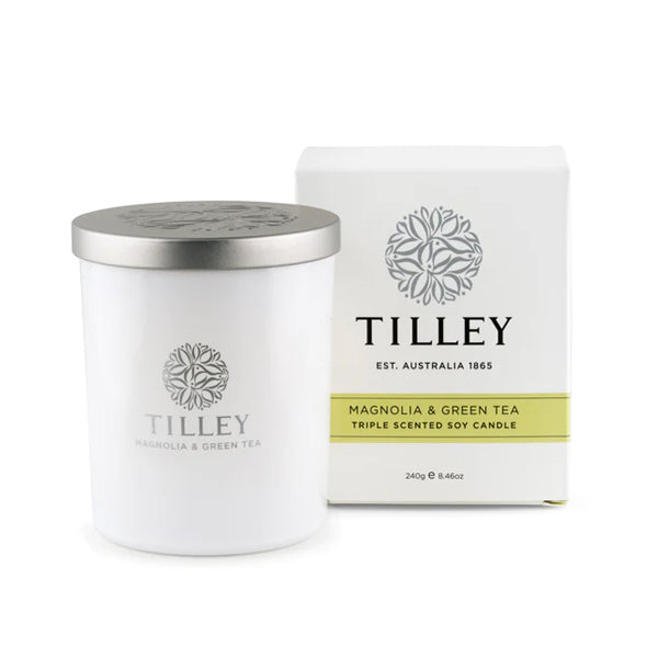 TILLEY - 天然大豆油木蘭花綠茶味香氛蠟燭 240G Magnolia & Green Tea Soy Candle 240G