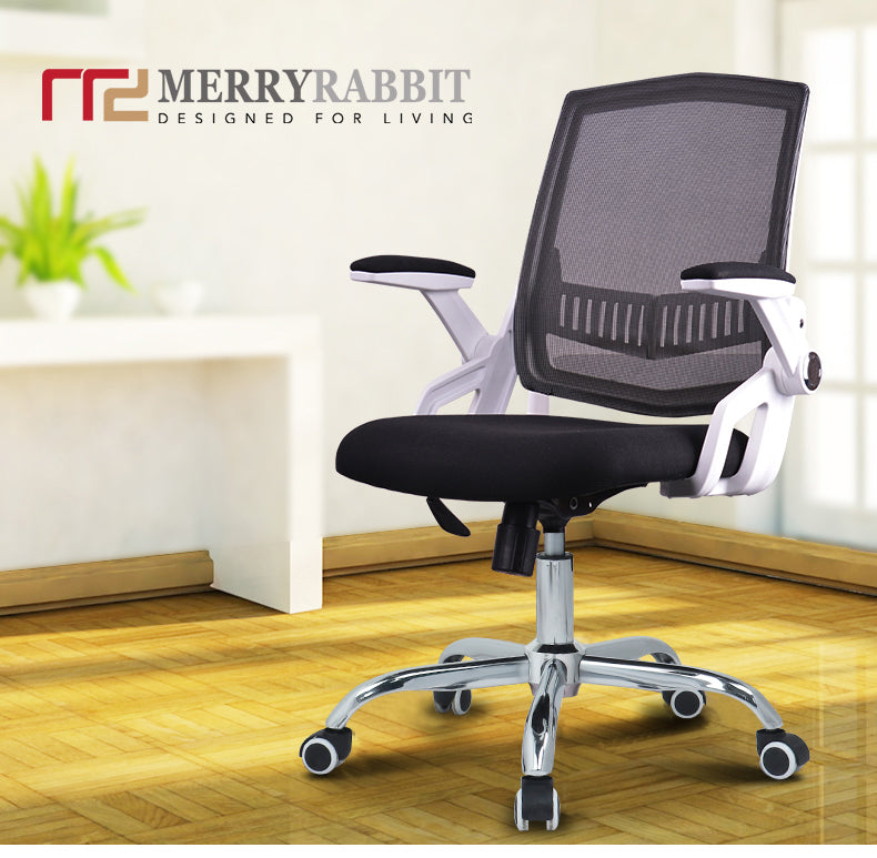 MerryRabbit – 摺疊扶手網布轉椅MR-098 Mesh swivel chair with adjustable armrest
