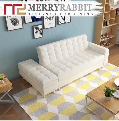 MerryRabbit - 日式小戶型多功能組合PU皮梳化 MR-114 Pu Sofa Bed With Storage Ottoman