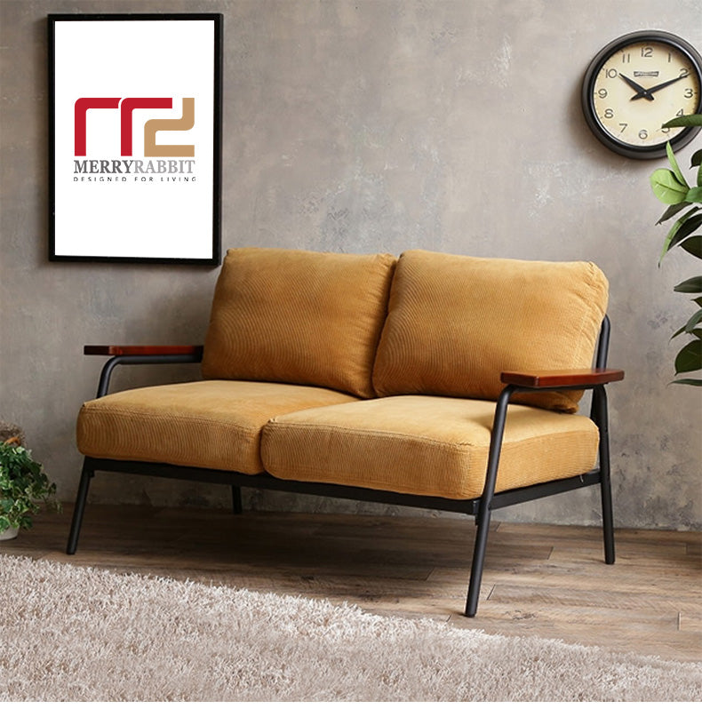 MerryRabbit - 北歐小戶型燈芯絨鐵藝梳化MR-118001兩人位 Nordic 2 Seaters Corduroy Sofa