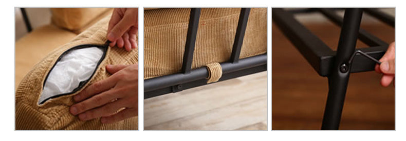 MerryRabbit - 北歐小戶型燈芯絨鐵藝梳化MR-118001三人位 Nordic 3 Seaters Corduroy Sofa