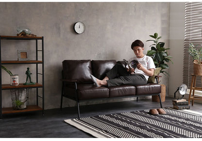 MerryRabbit - 北歐小戶型PU皮鐵藝梳化MR-118001三人位 Nordic 3 Seaters Pu Sofa