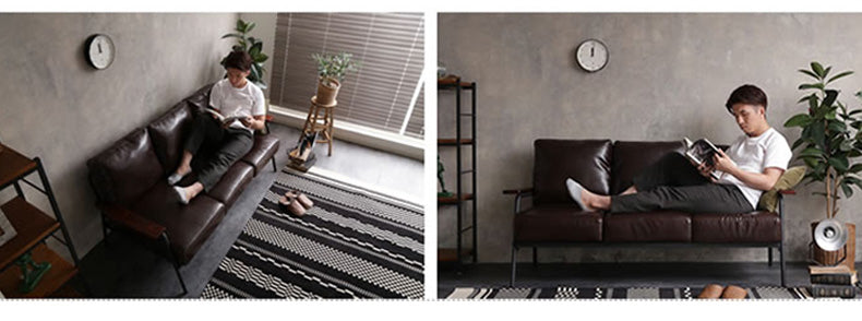 MerryRabbit - 北歐小戶型PU皮鐵藝梳化MR-118001兩人位 Nordic 2 Seaters Pu Sofa