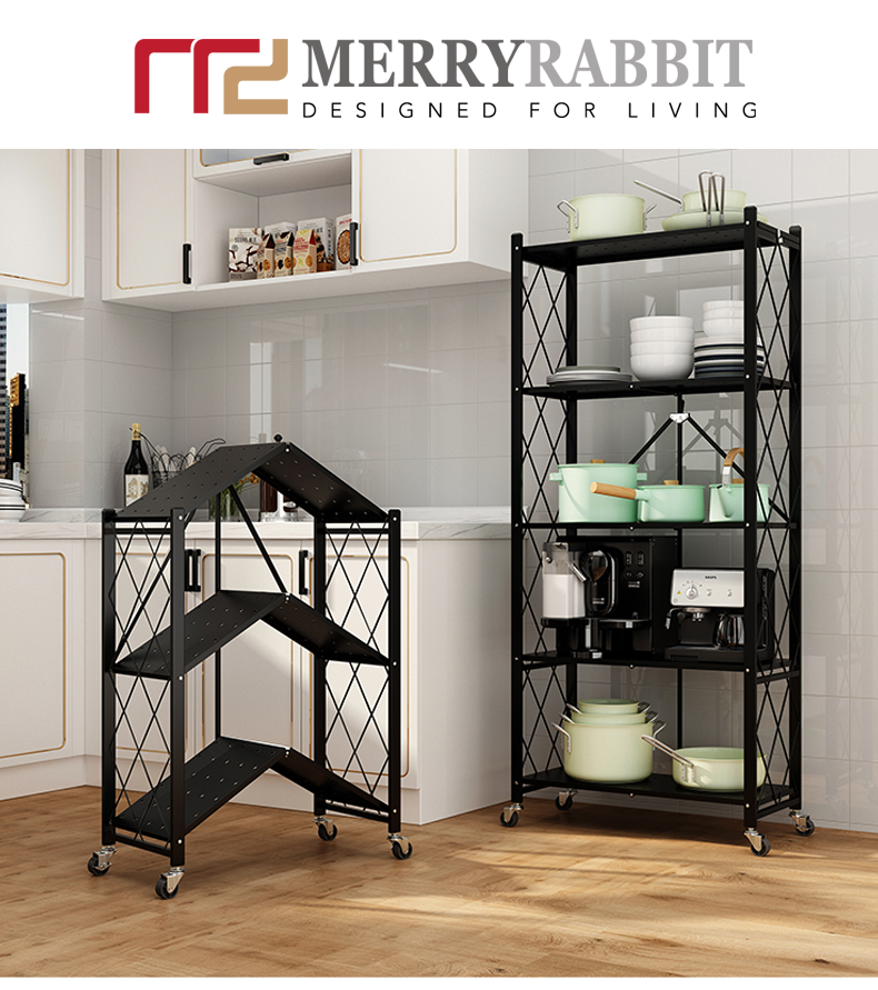 MerryRabbit – 可摺疊收納五層架MR-2000_5   5 Tiers Foldable Metal Storage Rack