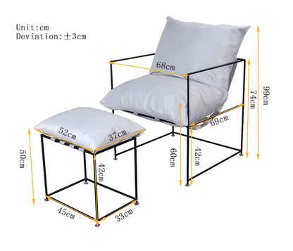 MerryRabbit -時尚鐵藝單人休閑沙發椅套裝 MR-2123 Stylish Single Seater Sofa with Footrest