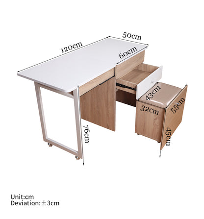 MerryRabbit -多功能伸縮梳妝檯書桌MR-306 Extenable Dressing table Computer desk Writing desk Office desk with storage cabinet stool