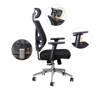 MerryRabbit -人體工學辦公椅職員椅 MR-37 Ergonomic Mesh Office Chair with Headrest