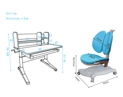 MerryRabbit - 兒童人體工學學習桌椅套裝MR-5090 Children Ergonomic Table set with Chair