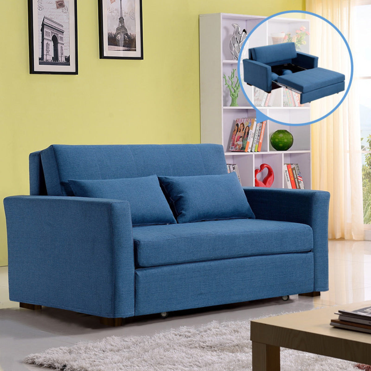 MerryRabbit - 125cm多功能布藝兩座位儲物梳化床MR-6019 2 seater Multi - functional fabric Sofa bed with storage 1.25 meter