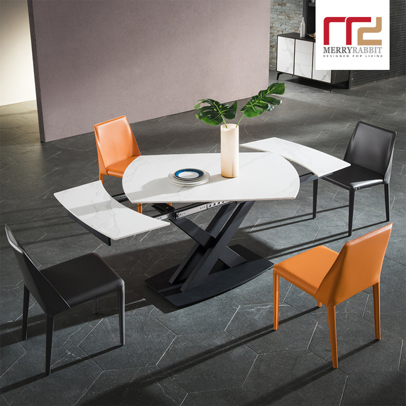 MerryRabbit -多功能旋轉伸縮岩板餐桌MR-605 Extendable rectangular shape rock slab dining table