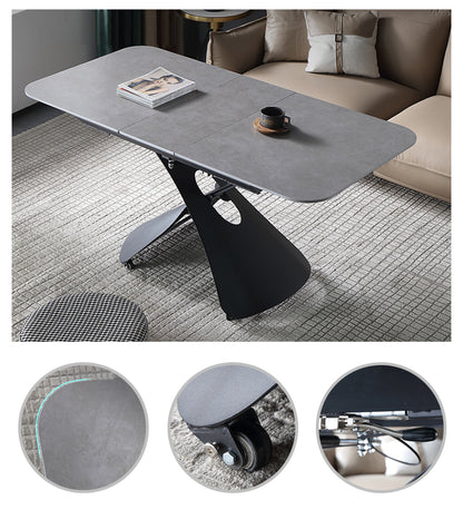 MerryRabbit -多功能升降伸縮岩板餐桌茶几兩用MR-684 Multi functional extendable lifting rock slab dining table coffee table