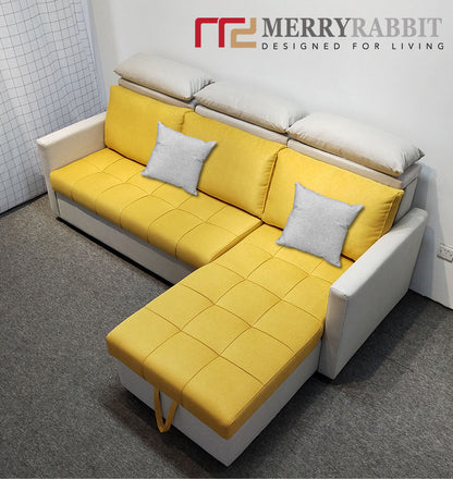 MerryRabbit - 多功能儲物轉角布藝沙發床MR-7358 L-Shape Storage Sofa Bed