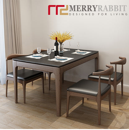 MerryRabbit - 2張實木牛角椅餐椅MR-NJ01 2 Pcs Solid Wood Pu Dining Chairs